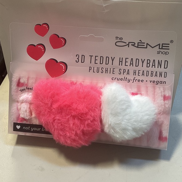 The Creme Shop Other - The Crème Shop Pink and White Heart Plushie Spa Headband